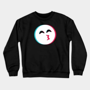 TikTok kissing emoji smiley White Crewneck Sweatshirt